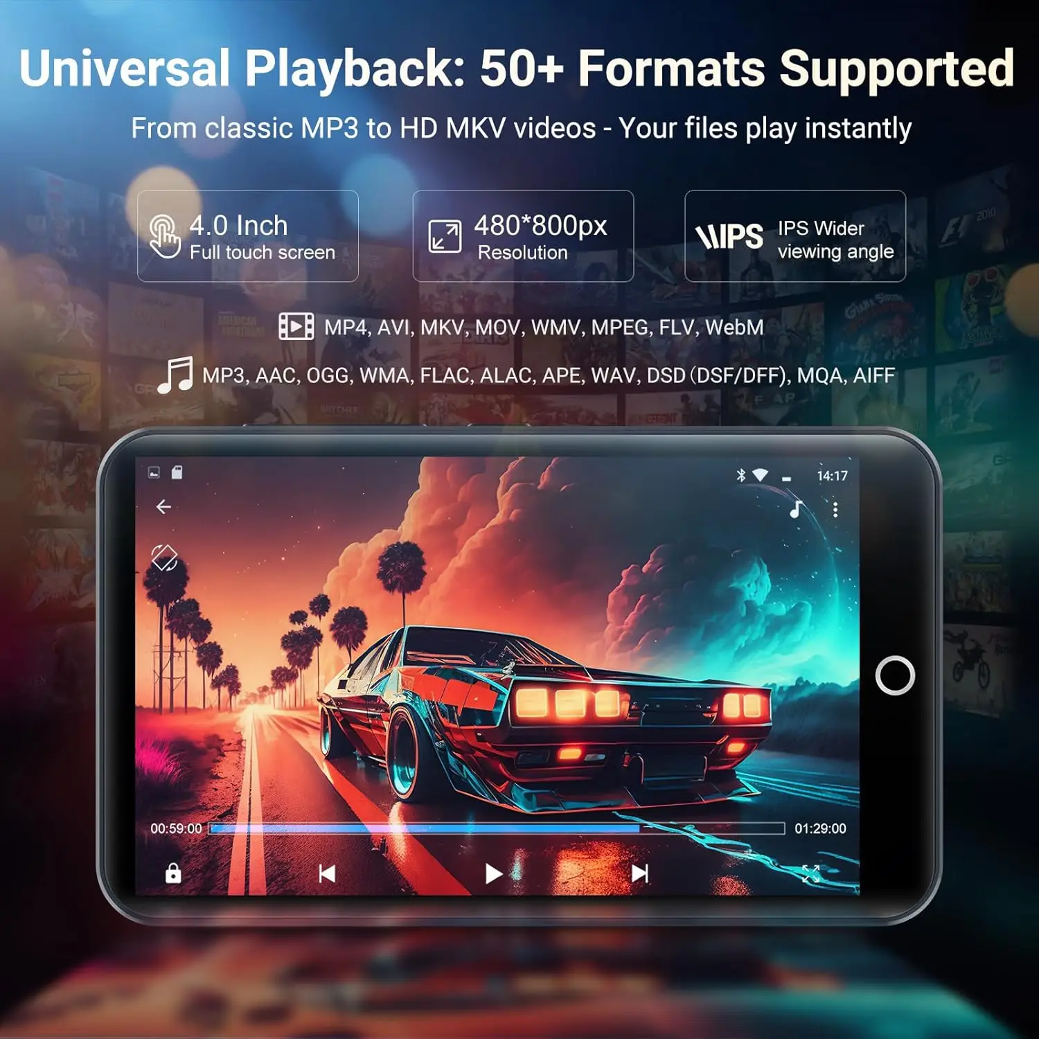 32GB/96GB/160GB MP3 Player with Bluetooth and WiFi, MECHEN Android