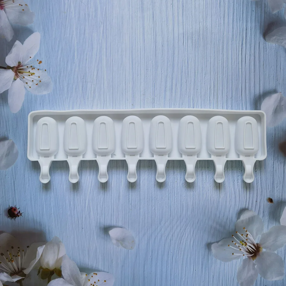 Silicone 8-Link Oval Ice Cream Mold Ice Cube Diy Pudding Cake Accessories Ice Cream Mold Ice Lattice Baking Tool image 5