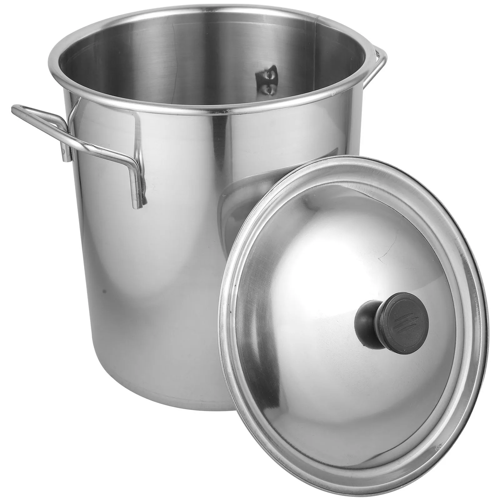 

Stainless Steel Stockpot Polished Thick Large Capacity Lid Soup Pot Multipurpose Cooking Crawfish Crab Brewing
