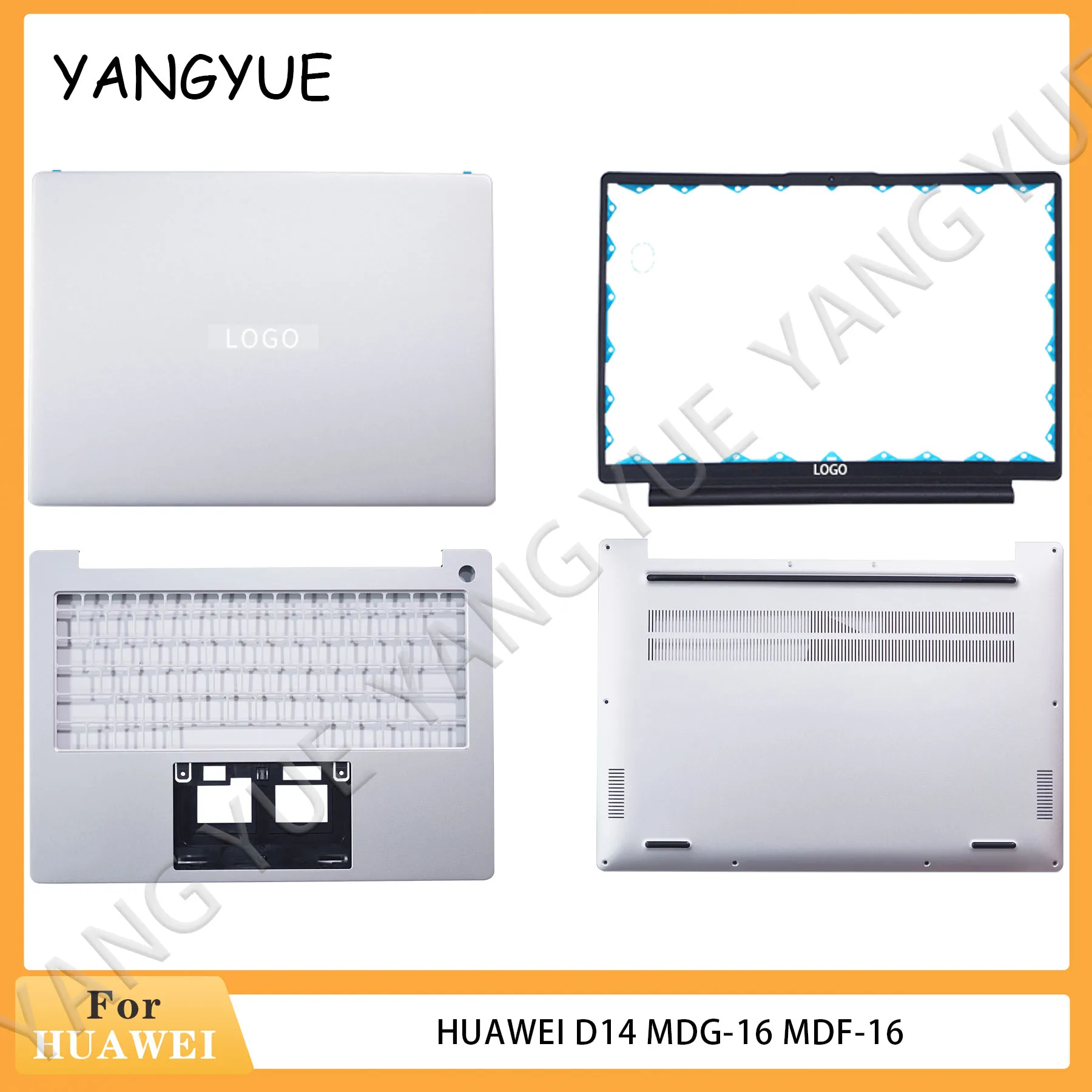 Bottom Case Notebook Cover Matebook For HUAWEI D14 MDG-16 MDF-16 Back Cover Palmrest Bottom Case Laptop Cover Stand