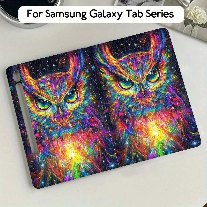 

Красочный чехол с изображением совы для Samsung Galaxy Tab S10 S9 S8 S7 FE Lite, мягкий, гибкий, с поддержкой планшета