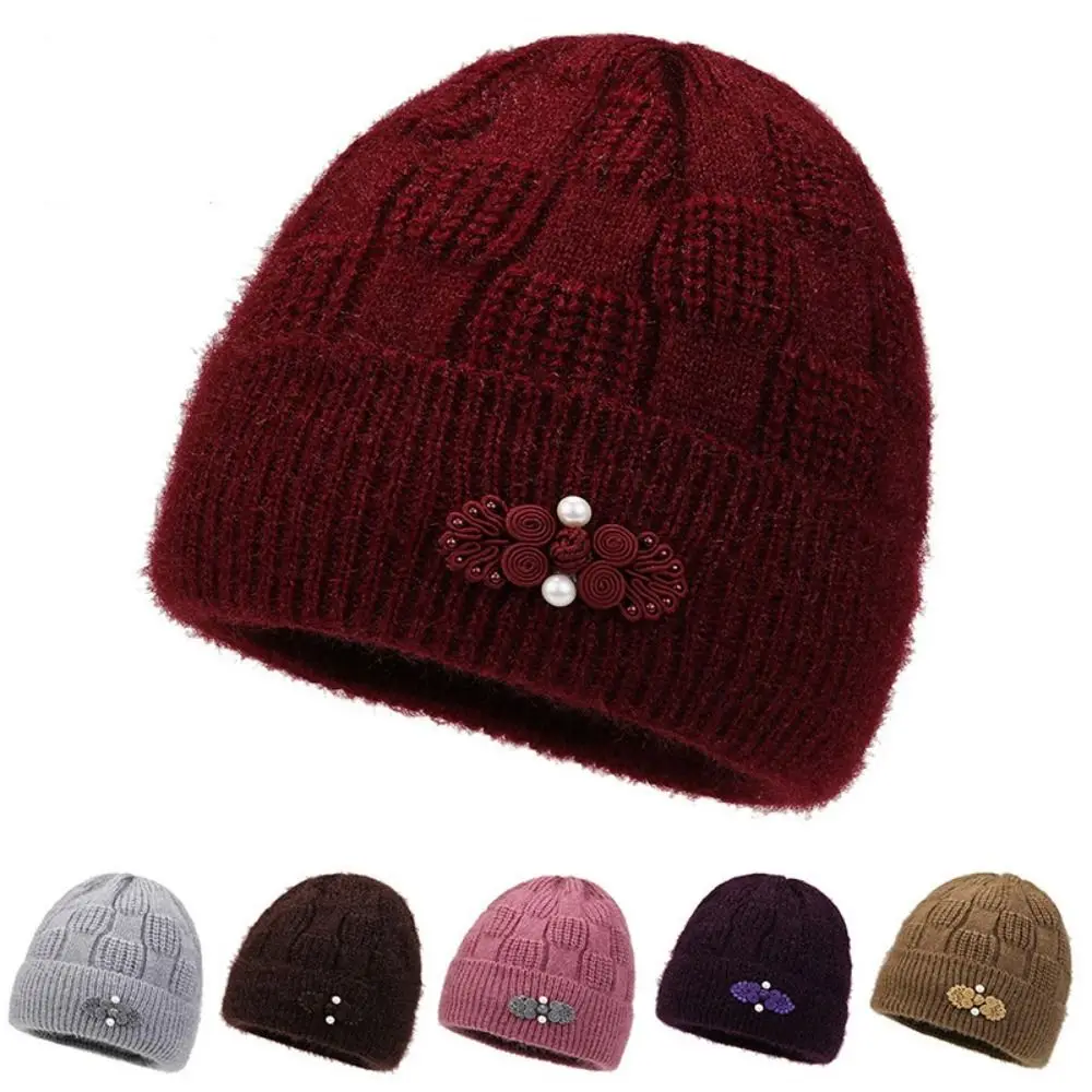 1PC Wool Women's Fashion Hat Plush Knitted Wind Shield Ear Guard Solid Color Atmosphere Simple Autumn and Winter Warm Hat