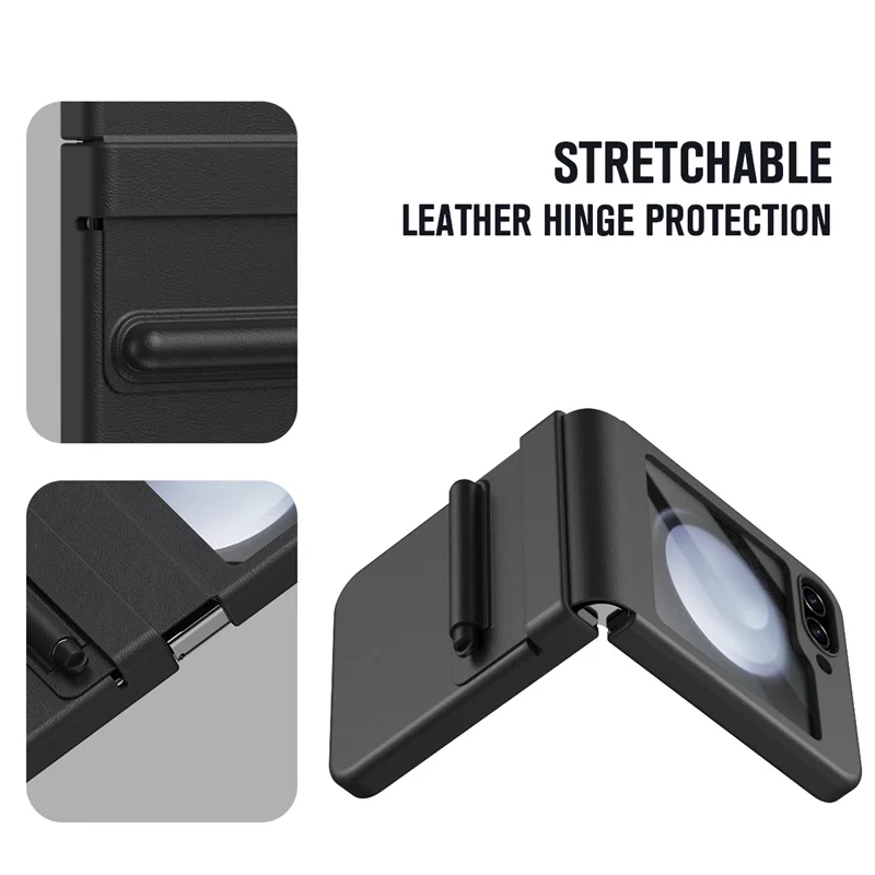 PU Leather With S Pen & Pen Case Screen Protector Film Phone Case For Samsung Galaxy Z Flip 6 5 4 3 Shockproof Protective Cover