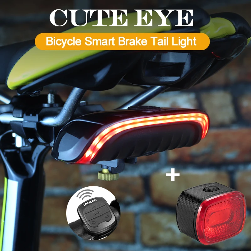 Meilan CuteEye Bike Light Brake Sensing Cycling Bicycle Light Waterproof Rechargeable Rear light Flashlight for Bike Accessories