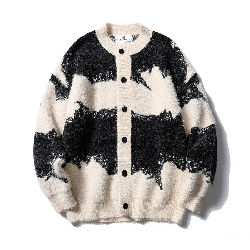 

Осенне-зимний толстый свободный ретро-краситель с круглым вырезом, верхняя одежда, свитер, кардиган, топ, женский модный пуловер