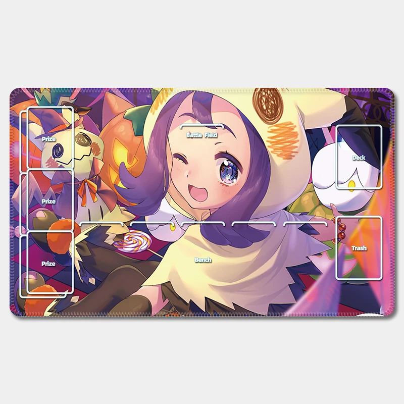 Podkładka pod karty Lillie Charizard Acerola Marnie Ptcg Diy gumowe wodoodporne figurki do zabawy Anime kolekcja gier Dueling Disc