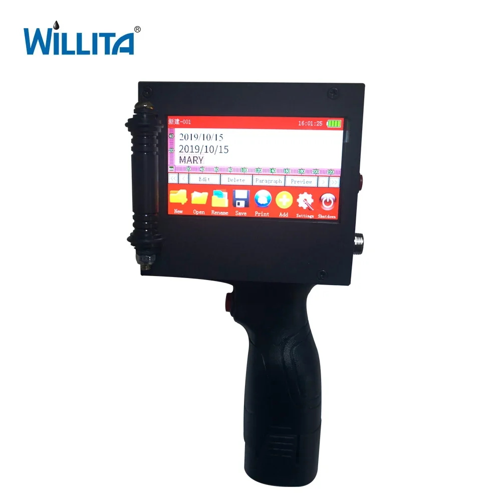 Willita 50.8mm Portable Handheld Inkjet Printer QR Bar Batch Code Variable Date Serial Number Logo Expiry Date Label Iron Box