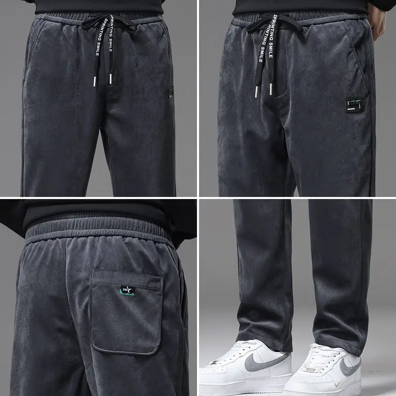عالية الجودة ماركة الملابس الخريف الشتاء مريحة سروال قصير سراويل تقليدية الرجال مرونة الخصر سميكة في الهواء الطلق الركض السراويل الذكور 4XL #4