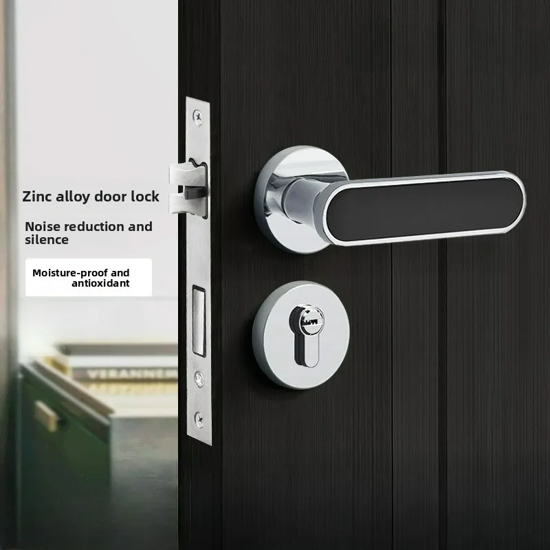 

Bedroom Door Lock Magnetic/silent Handle Zinc Alloy Light Luxury Room Wooden Door Handle Indoor Split Door Lock