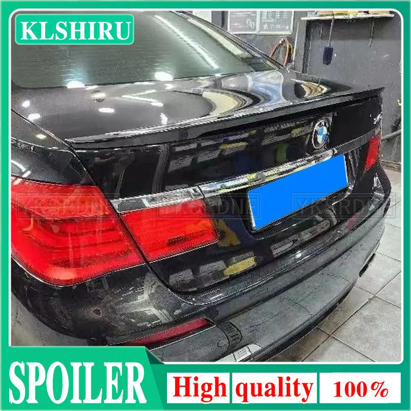 For 2008-2014 BMW 7 Series F01 F02 740i 750i ABS Material Black Carbon Rear Trunk Lid Car Wing Ducktail Lip Spoiler Accessories