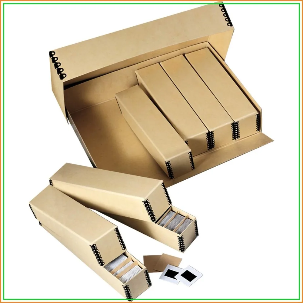 

Archival Slide Storage Box 15.5x11.5x3 in, Holds 840 Films, 6 Inner Cases, Tan