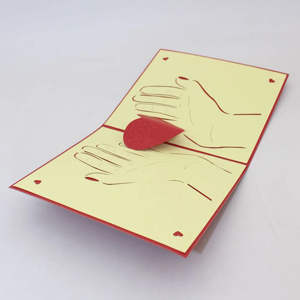 

3D Greeting Mother's Day Card Handmade Paper Cut Loving Heart Bright Color Festival Birthday Blessing Card for Mom