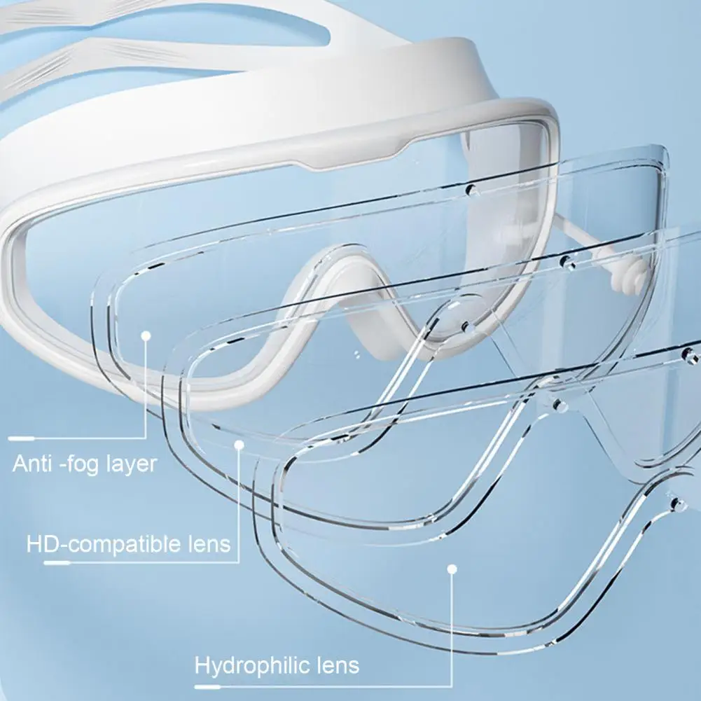 نظارات السباحة في الهواء الطلق عدسات السلامة البصرية نظارات السباحة مع سدادة الأذن المضادة للتسرب مكافحة الضباب السباحة نظارات الاطفال ملحقات السباحة #3