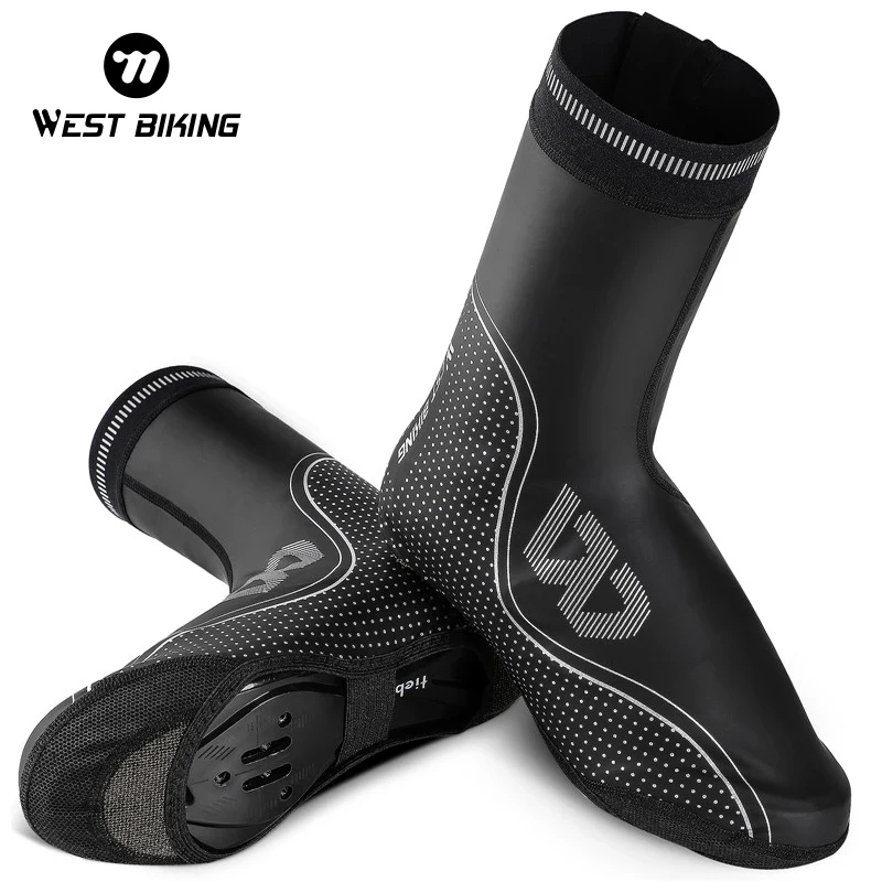 WEST BIKING Rainproof Cycling Shoes Cover Waterproof Windproof Warm Men Women Bike Overshoes Reflective Shoe Cover Protector