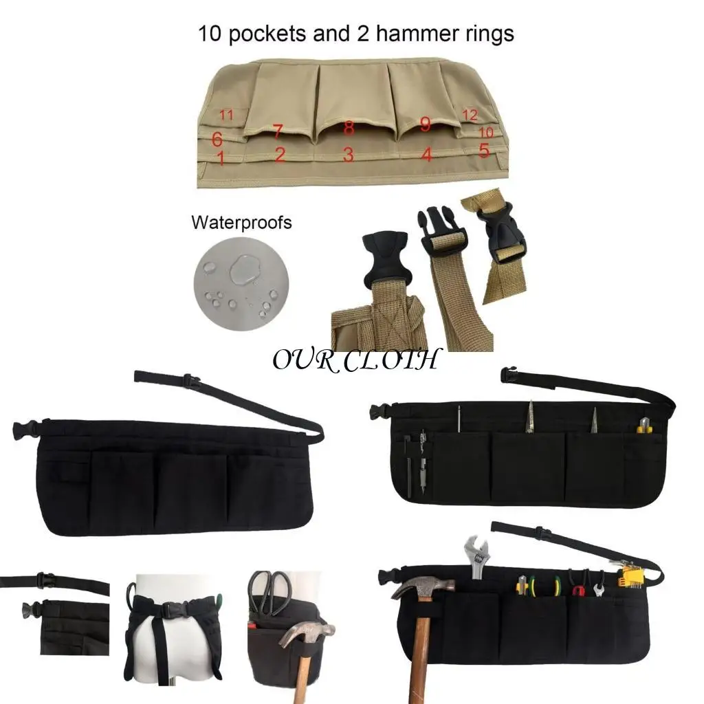 

Multi Pocket Tools Waist Apron for Gardening,Industrial Work,and Hairdressing Y1AC