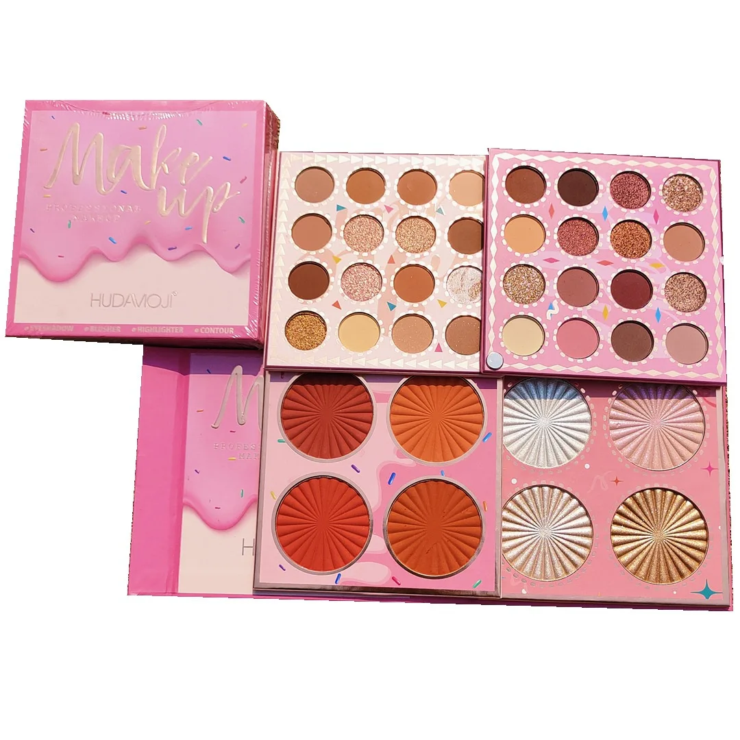 40 Colors Eye Shadow Highlighter Blush Plate Shimmer Matte Sequin Pink Colorful Eye Shadow Palette Beauty Kawaii Makeup Set