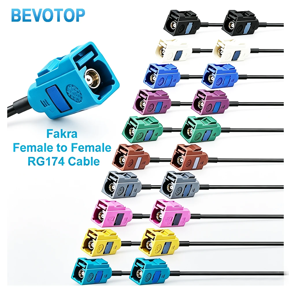 1Pcs Fakra RG174 Cable A/B/C/D/E/G/H/I/K/Z Type Adapter Female Pigtail Radio Extension Coax Cable GPS RF Communication System