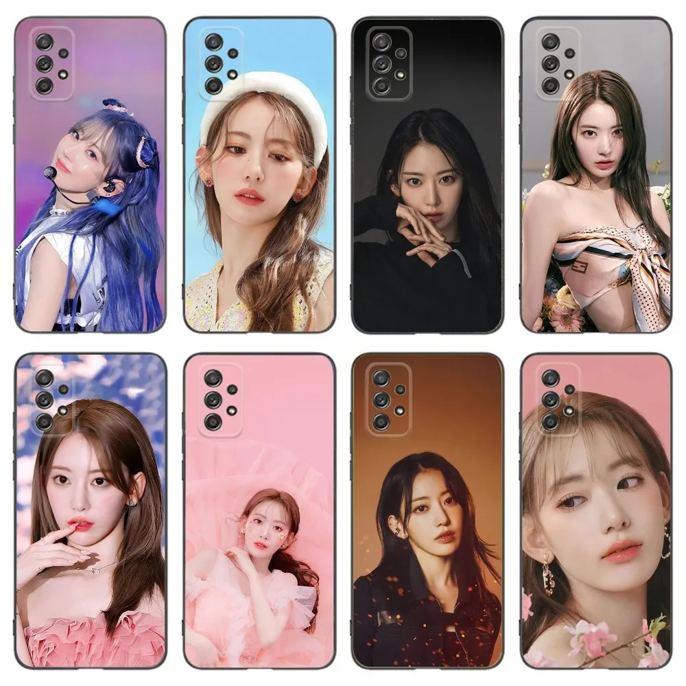 Kpop Miyawaki Sakura Phone Case For Samsung Galaxy A13,A21s,A22,A31,A32,A52,A53,A71,A80,A91 Soft Black Phone Cover