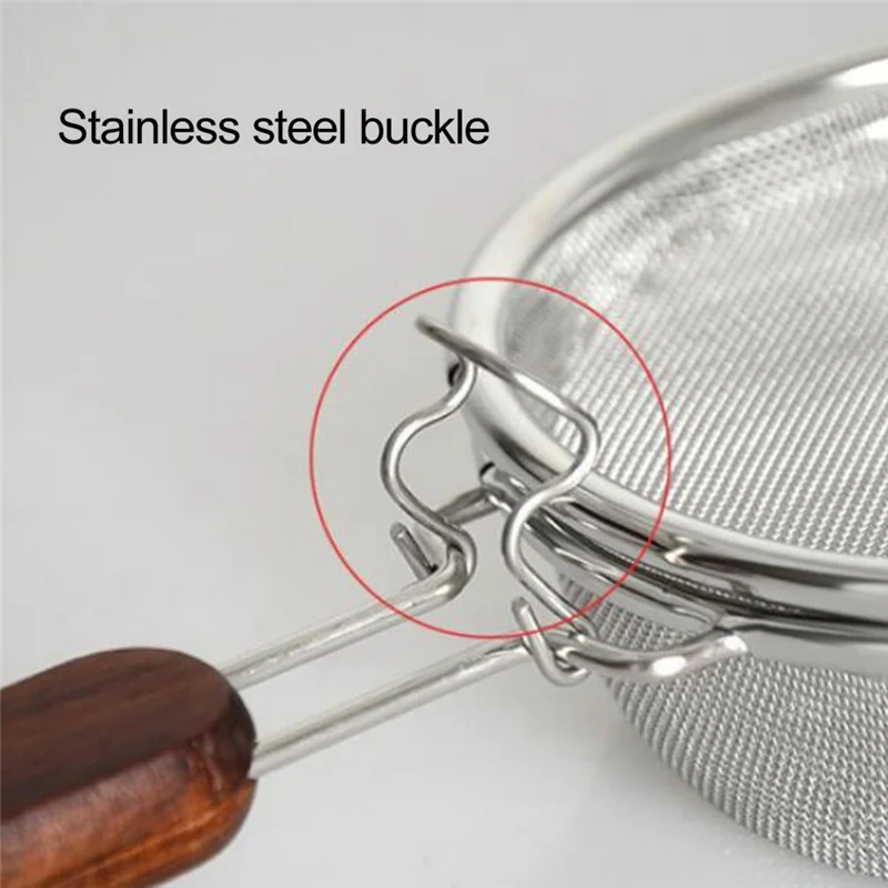 Coffee Filters Wooden Handle Stainless Steel Coffee Roaster Net Fried Bean Roasting Net Home Open Fire Coffee Roaster