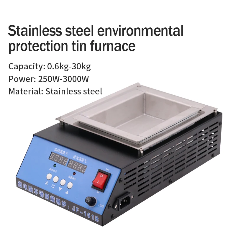 220v 2400w Solder Pot Tin Melting Furnace Thermoregulation Soldering Desoldering Bath 50mm to 350mm 30~400 Centigrade Eu Plug