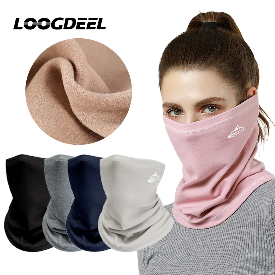 AliExpress LOOGDEEL Velvet Thermal Neck Warmer Ski Hiking Cycling Riding Snowboard Scarf Men Women Hiking Scarves Winter Sports Running Mas