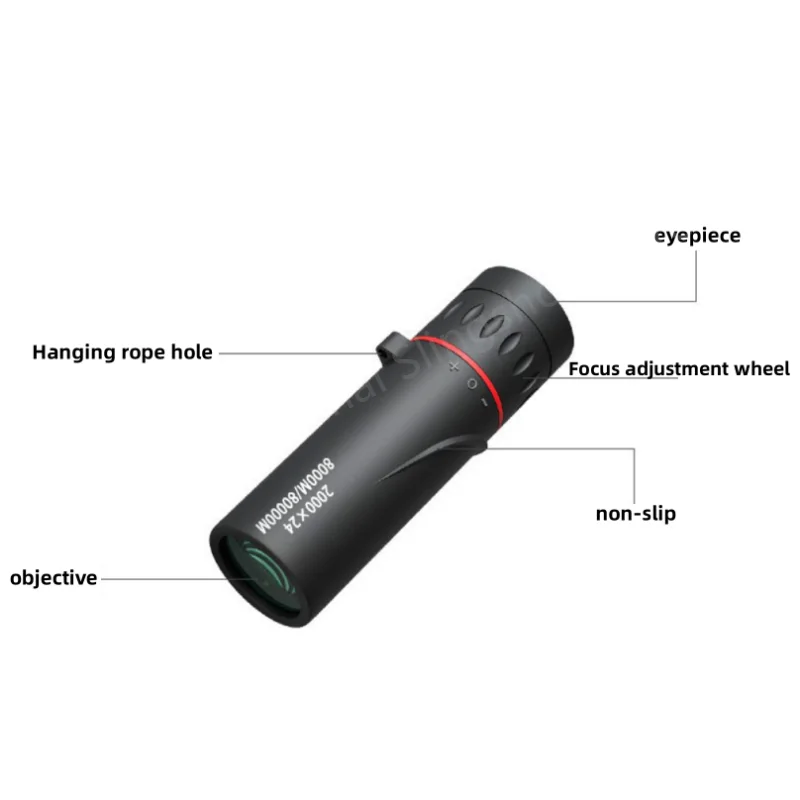 2000X24 High-definition Monocular Telescope for Adults with Mobile Phone Adapter Pocket Monocular Telescope for Stargazing - Image 2