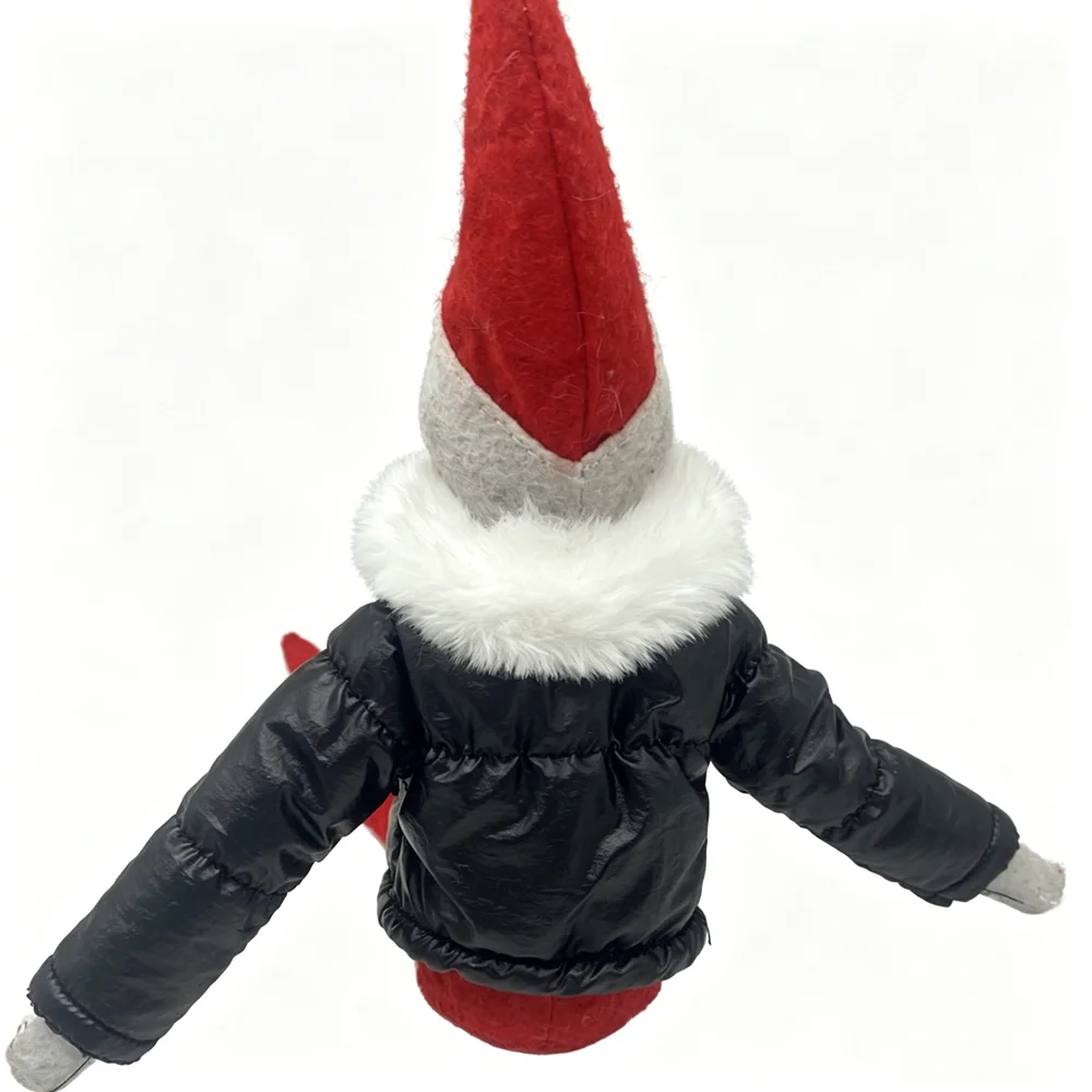 

Christmas Elf Doll Down Jacket Black Fur Collar Coat Mini Doll Clothes Accessories Fit 12inch Elf Doll Xmas Gift Decor