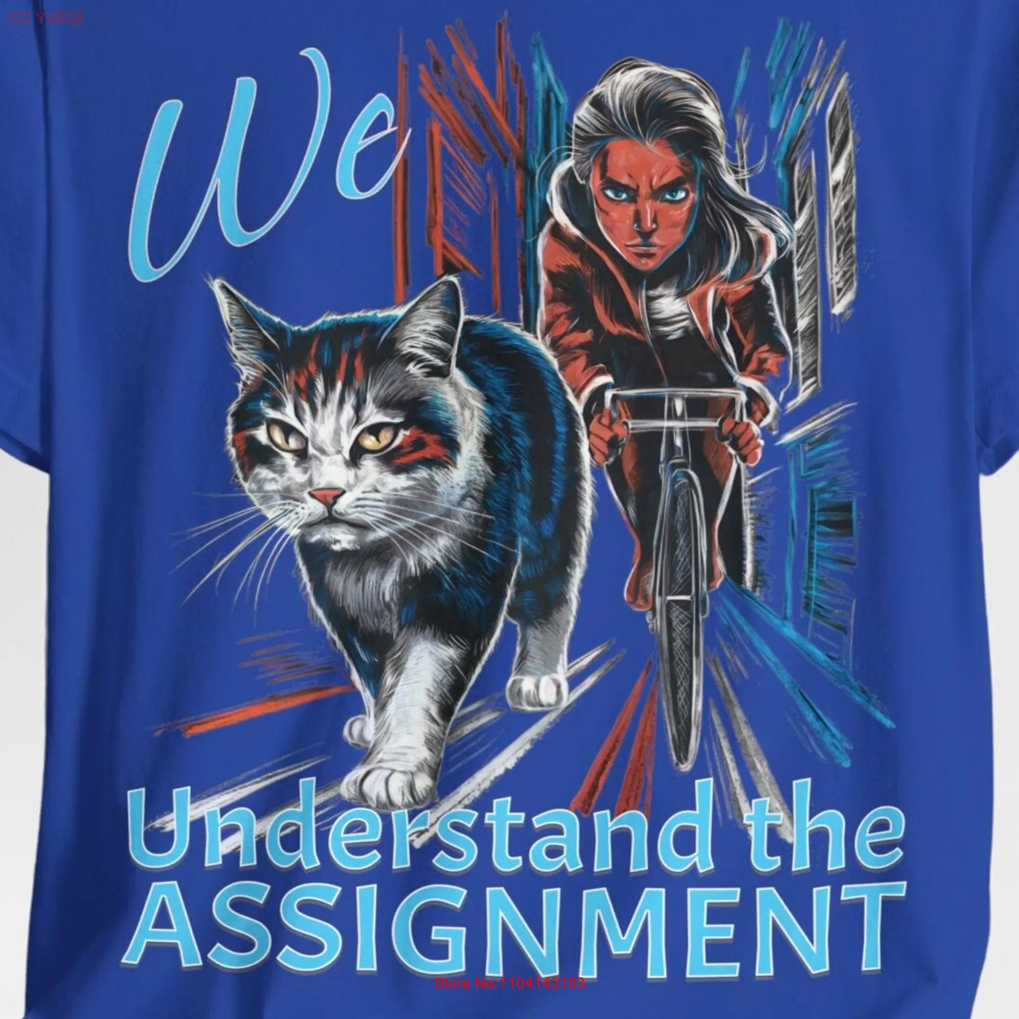 We Understand the Assignment t shirt Bold Playful Statement Vote Blue 2024 Political Message Childless Cat Ladies