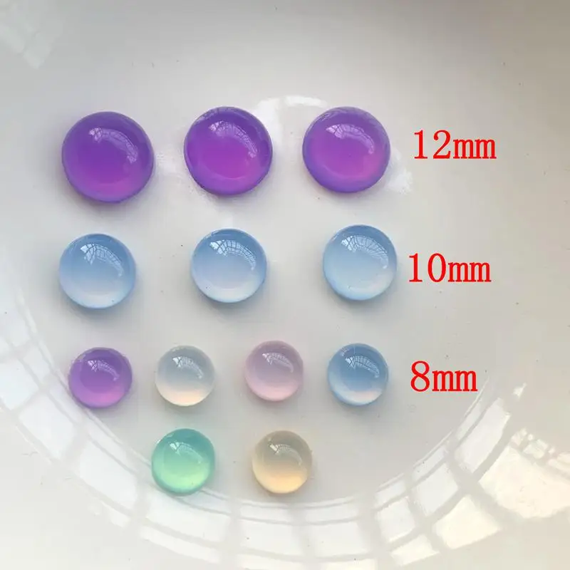 DIY biżuteria akcesoria żywica Rround kocie oko aplikacja ze strasu dokonywanie Cabochon dekoracje do scrapbookingu 8mm/10mm/12mm -HA88