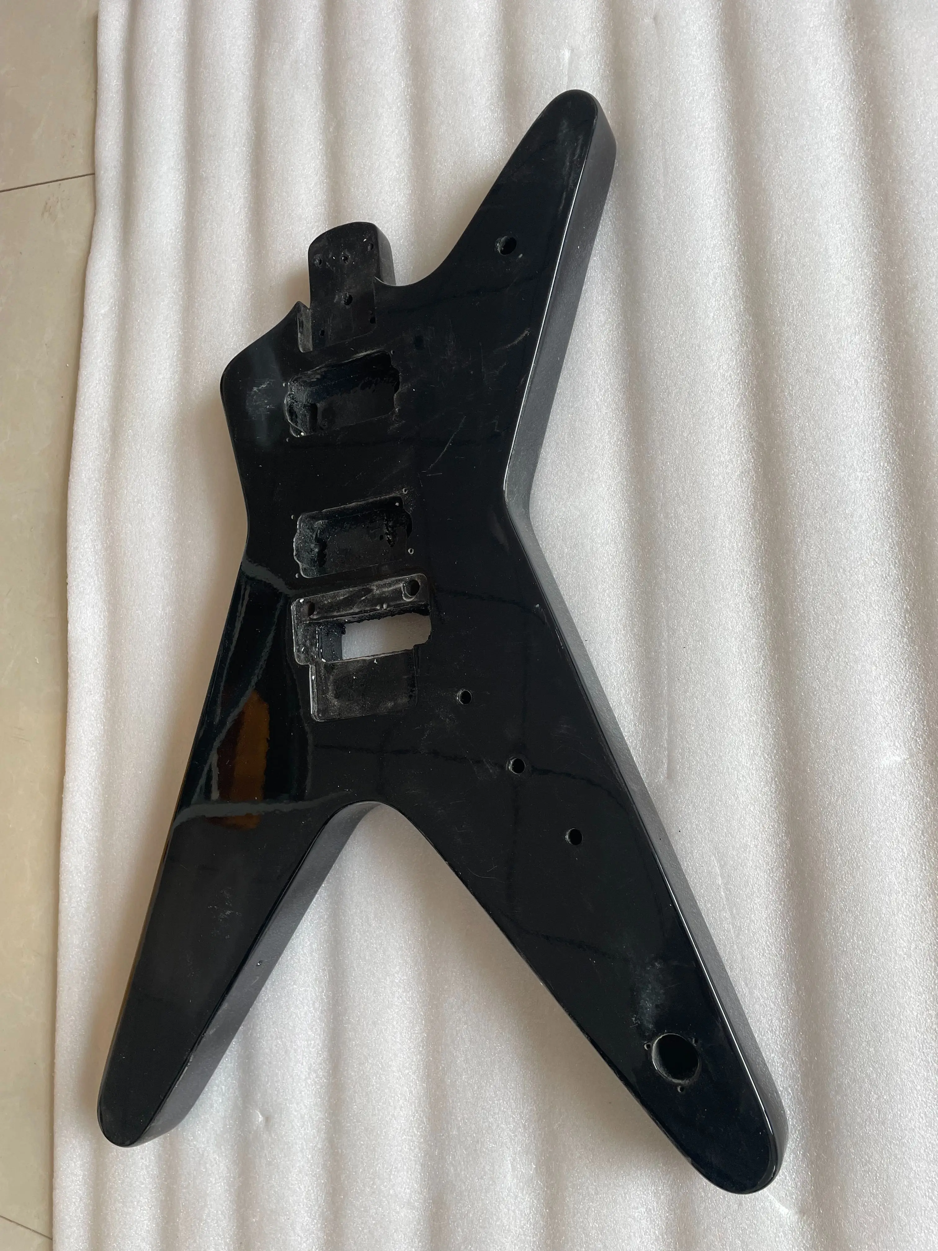 Floyd Rose Electric Guitar Body, Special Shape Basswood, Black Color, Original Barrel Luthier, DIY Guitar Parts, Stock