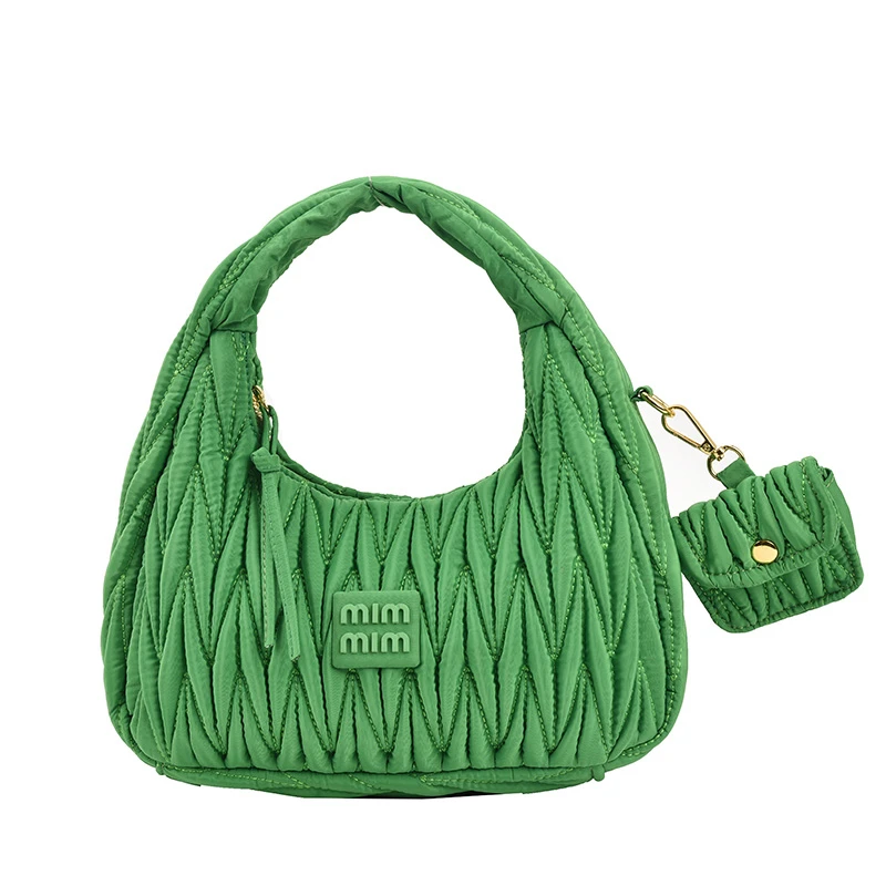 Bolsos de mano plisados de cuero suave para mujer, bolsos de hombro para mujer, bolsos de cena de diseñador, tendencia de moda, Verano