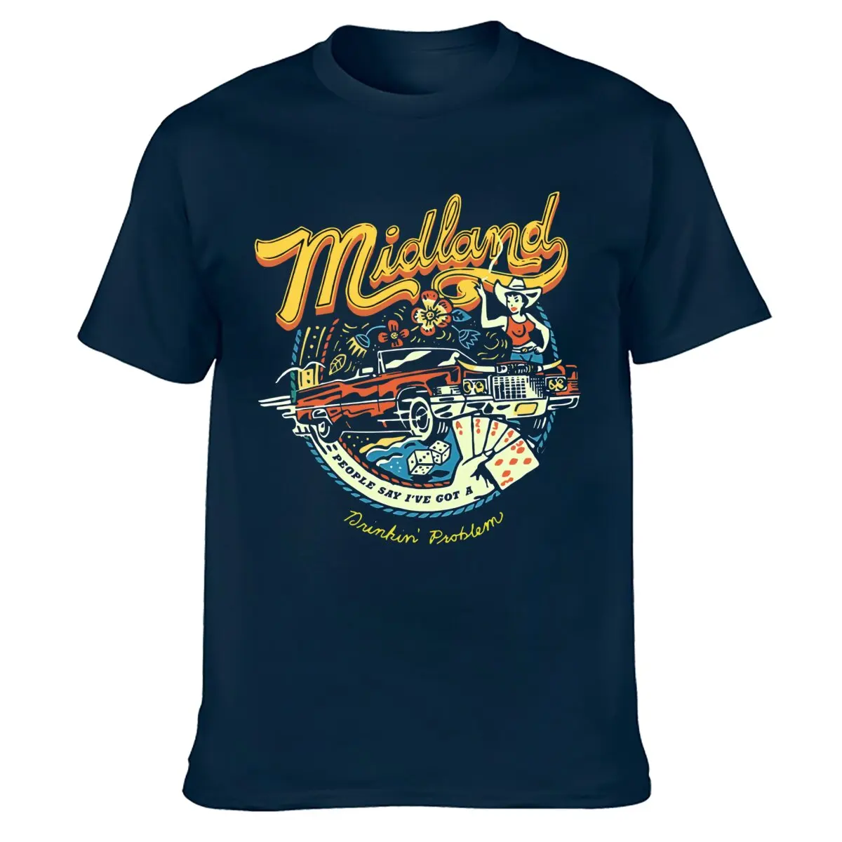 Camiseta con problemas de Drinkin de Midland, camiseta Retro Vintage de Tour