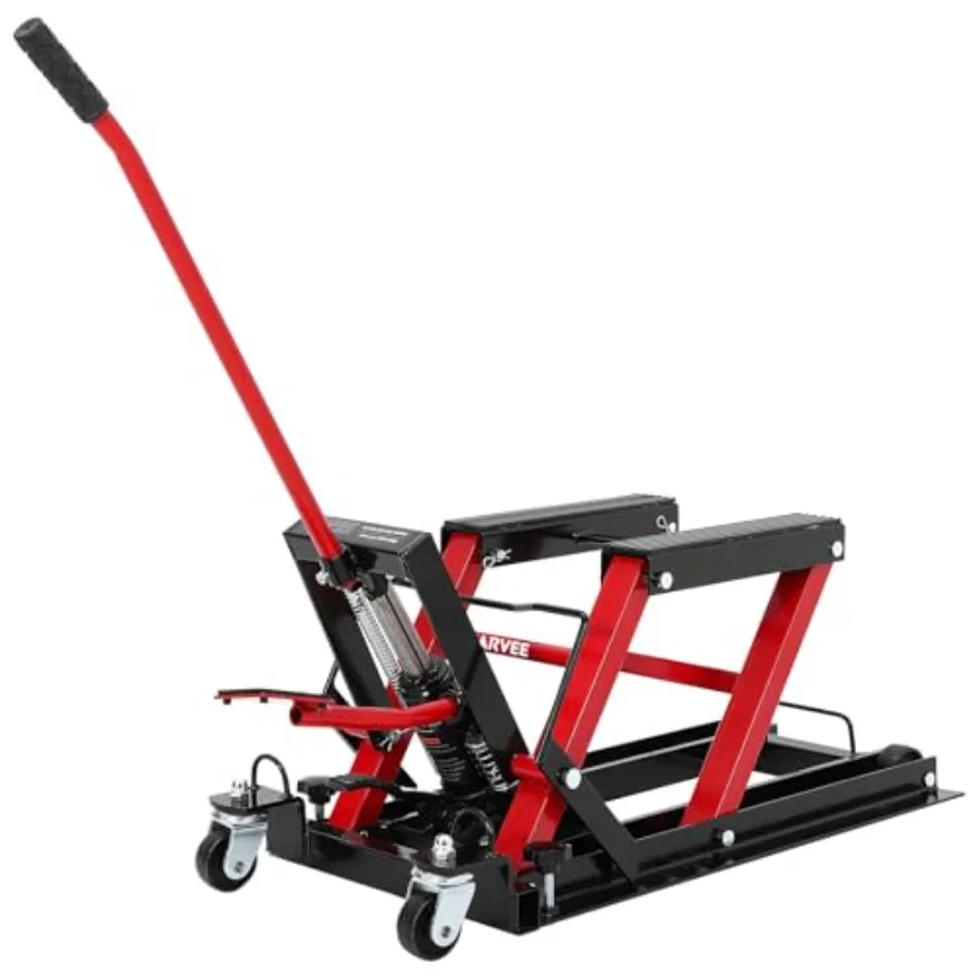 

Hydraulic Motorcycle Lift Jack 1500Lb Heavy Duty ATV/UTV/Dirt Bike Lift with 4.7''-14.57'' Height Range Non-Slip Platform Safet
