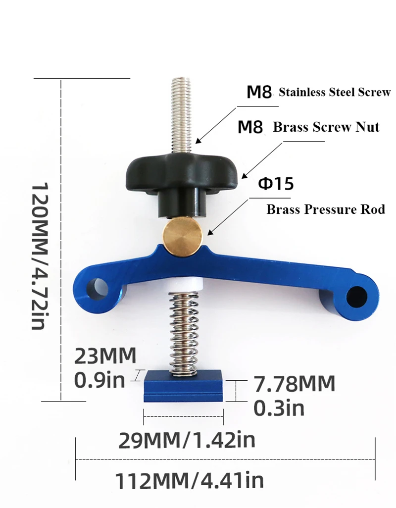 T-Track Hold Down Clamp Woodworking Press Plate Universal Fixed Clamp Jig T-Slots Clamping Blocks Platen Woodworking Table