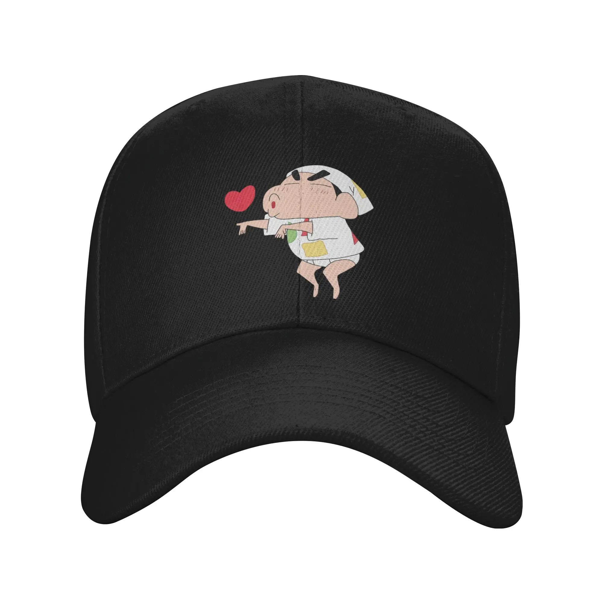 Funny Shinchan Being Playful Baseball Cap Unisex Fitted Sun Caps Crayon Shin-chan Hats Adjustable Polyester Sun Caps