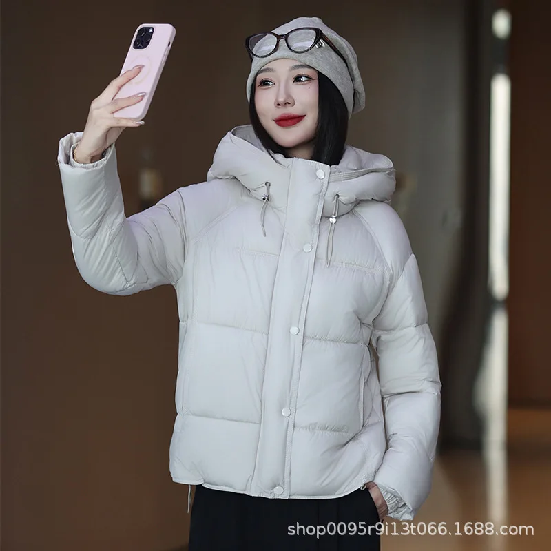 

Short Warm Cotton Padded Jacket Female Fashion Down Cotton Coat Women Parkas 2025New Autumn Winter Hooded Outcoat Bread Overcoat