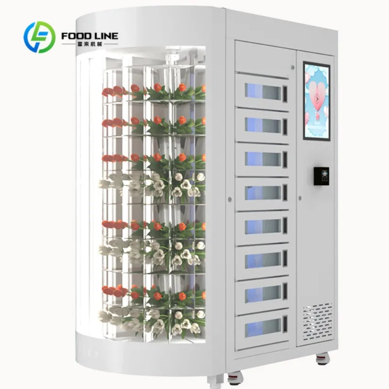 Customized Smart LCD Advertising Flower Vending Machine Fresh Roses with Temperature Controller