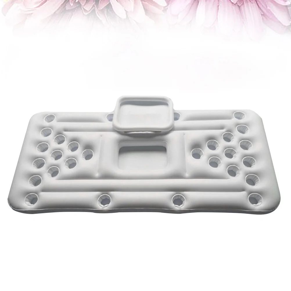 1 قطعة طاولة المياه نفخ الأبيض العائمة 28 حامل الكأس المحمولة قابلة لإعادة الاستخدام دلو للثلج بركة الشاطئ الطرف تعويم #3