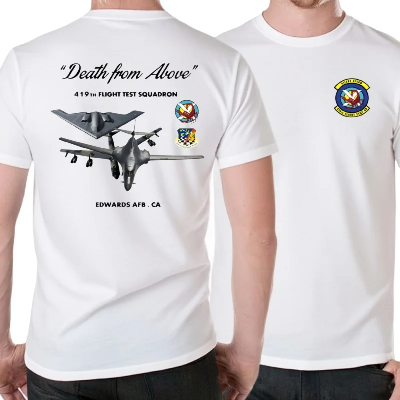 USAF 419th Flight Test Squadron B-1B B-2 B-52 Bomber T-Shirt 100% Cotton O-Neck Short Sleeve Casual Mens T-shirt Size S-3XL