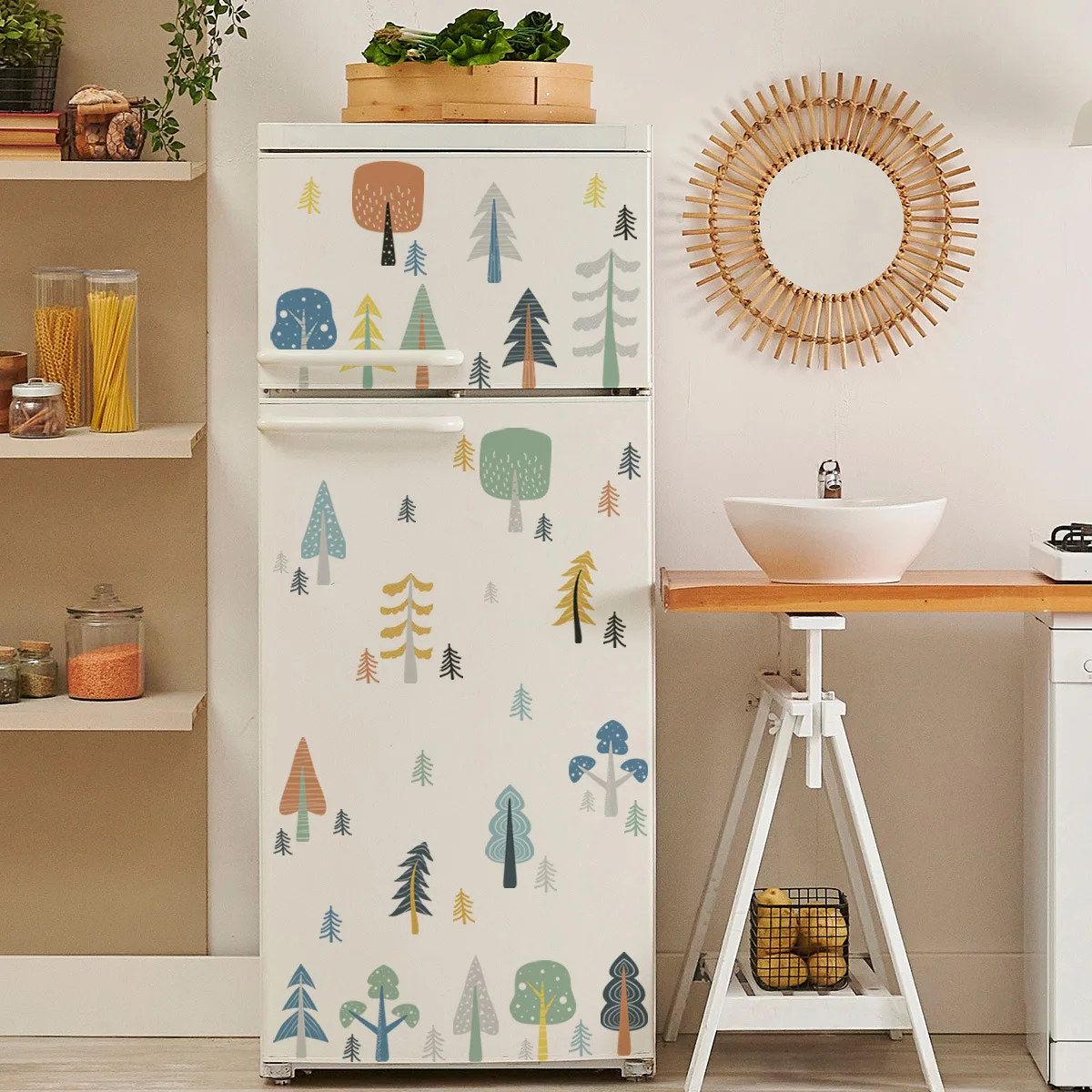 Nordic Cartoon Tree DIY Wall Stickers for Kids room Bedroom Living room Nursery Room Decor Vinyl Wall Decals Art Wall Posters