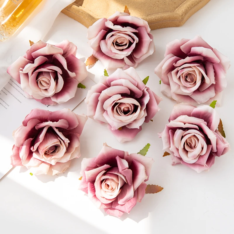 50/100pcs Artificial Flower Silk Rose Wedding Arch Home Room Festival Party Decor Christmas Wreath DIY Gift Prop Scrapbook Garde image 3