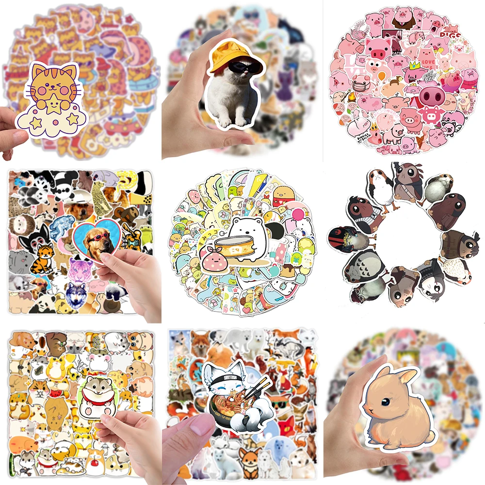 10/30/50PCS Small Animal Stickers Series Cartoon Cute Hamster Graffiti Laptop Phone Helmet Suitcase Bicycle Decoration Wholesale