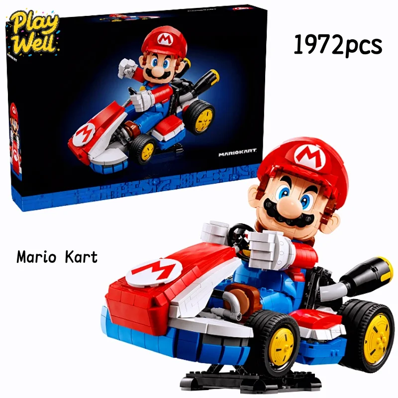 

1 MINISO Disney Standard Kart Classic Game Racing 72037 Model Building Blocks City Car Assemble Brick Toys for Kids Adult Gifts