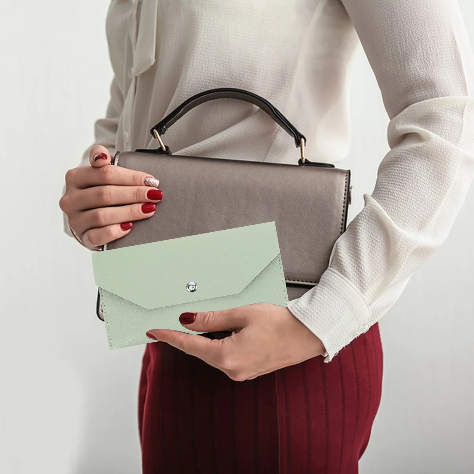 

4Pcs PU Multi Card Wallet Slim Cash Envelope Organizer Holder Money Purse for Business Travel Daily Use Money Cash Envelopes