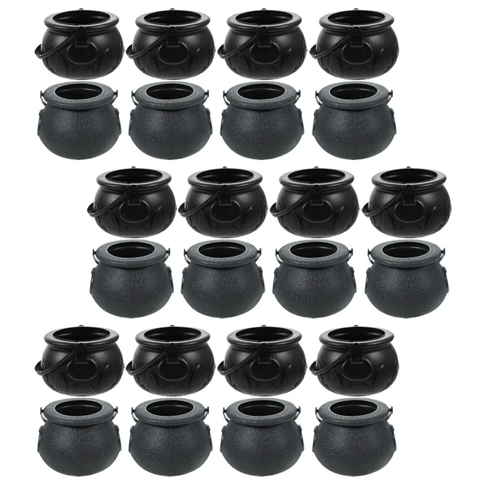 

24Pcs Halloween Candy Buckets Plastic Cauldron Candy Holders Party Decor Portable Handheld Treat Baskets Halloween Treat Bucket