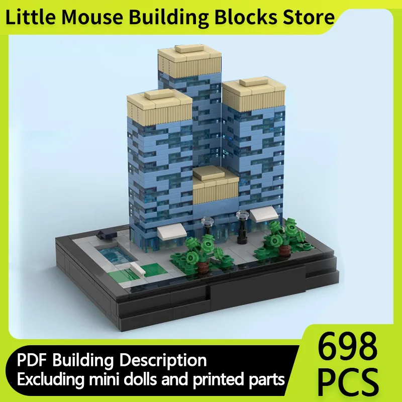 

Модель City Street View MOC, строительные кирпичи, королевский бутик, отель, модульная технология, подарки, праздник, сборка, детские игрушки, костюм