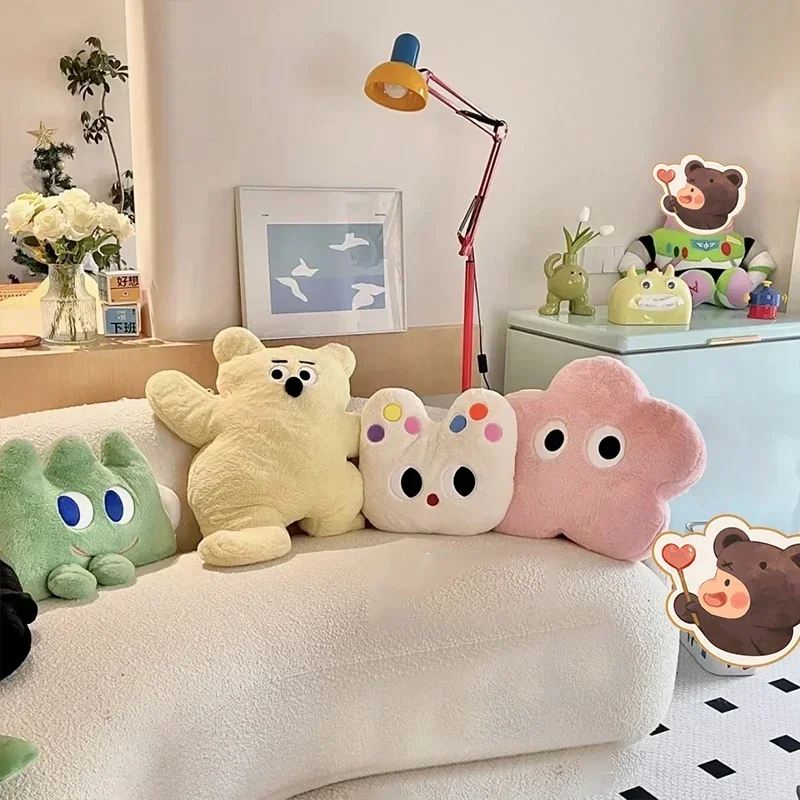 Ins Sitting Cushion Kawaii Throw Pillows Bear Cat Plush Toy Office Sofa Cartoon Cushions Birthday Gifts Christmas Home Decor 방석