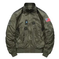 2024 New Mens Vintage Casual Flight Light Air Bomber Military Jacket Casual Coat Men's Military Windproof Jacket Men's