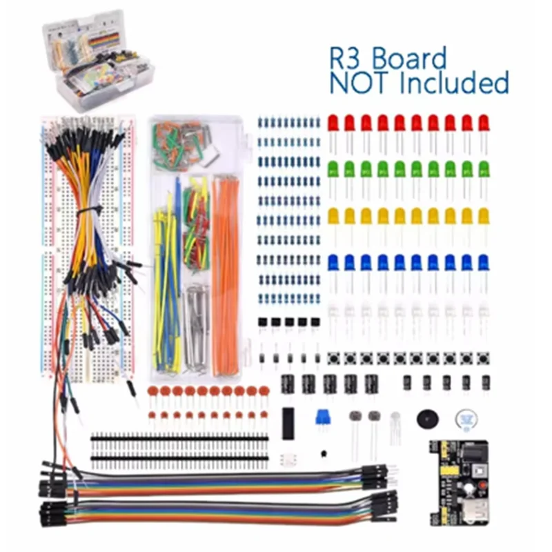 DIY Project Starter Kit For Arduino UNO R3 Kit Electronic DIY Kit Electronic Component Set With Box 830 Tie-points Breadboard