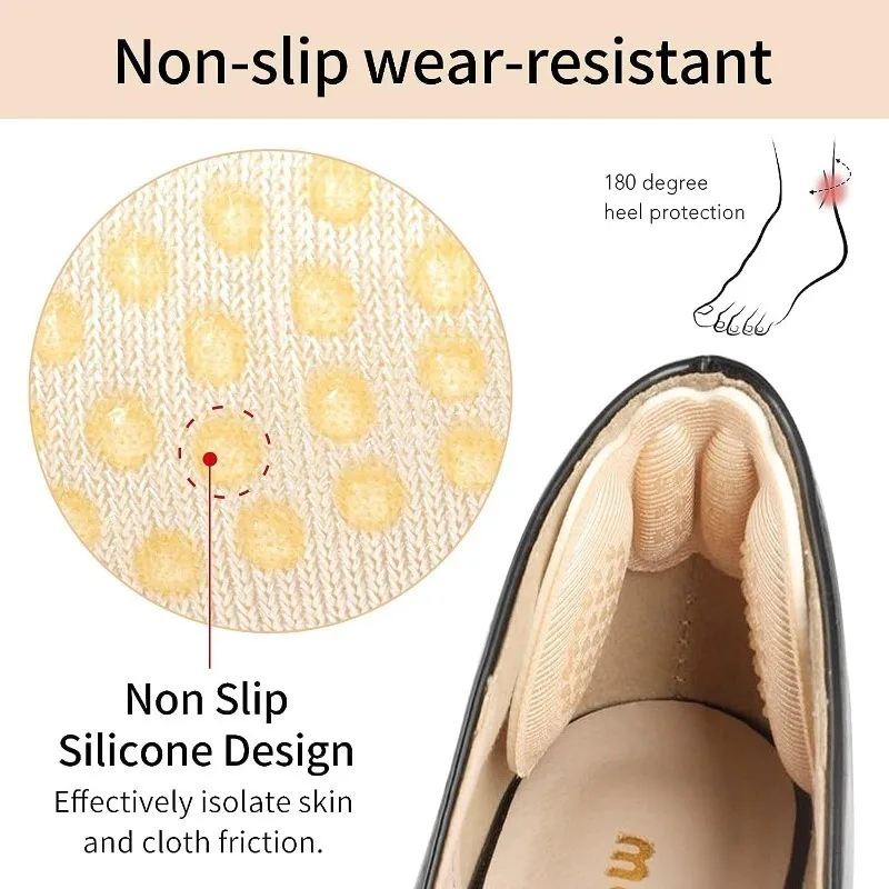 2/8pcs Heel Insoles for Sports Shoes High Heel Inserts Pain Relief Anti-wear Cushion Pad Adhesive Shoe Pads Sponge Insole Pad